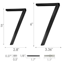 6 Inch Stainless Steel Floating House Number, Metal Modern House Numbers, for Outdoor Mailbox Yard Home Wall DoorGarage Gate with Nail Kit, Coated Black, 911 Visibility Signage