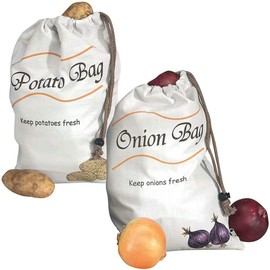 Potato & Onion Sprout-Free Vegetable Storage Bags - White