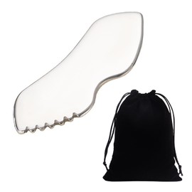 1 Stück Edelstahl Gua Sha, Metall Gua Sha, Gua Sha Werkzeug, Schönheits- und Hautpflege-Werkzeug, Massagegerät, leicht zu tragen, ideal für Muskelentspannung (Silber)
