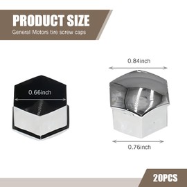 Civwesi Pack-21 Car 0.66 "/17 mm Wheel Lug Nut Covers, Waterproof Dustproof Tire Screw Protection Cover with Disassembly Tool, PA Shell Decoration, Universal for Most Cars (Silver)