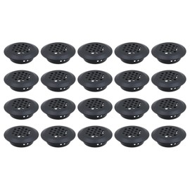 Semetall Air Vents 20 Pack 29mm(1-1/8") Stainless Steel Circular Soffit Vent Round Vent Mesh Hole Louver for Kitchen/Bathroom/Cabinet/Wardrobe/Shoebox (Black)