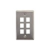 Networx Keystone Wall Plates (6 PORT, STAINLESS STEEL)