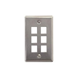 Networx Keystone Wall Plates (6 PORT, STAINLESS STEEL)