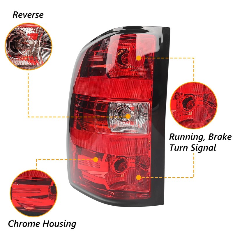 Huray Taillight For 2007-2013 Chevy Silverado Replacement Driver Side and