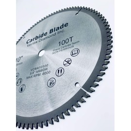 VORTEX DIAMOND 10 Inch 100 Teeth Aluminum Non-Ferrous Metal Circular Saw Blade with 5/8" Arbor (10 Inch 100 Teeth)