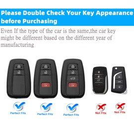 RFSRZ 2 PCS Remote Case Cover Fits for Toyota Smart Key Fob 4 Buttons, Fits for 2018 - 2022 2023 Camry RAV4 Highlander Avalon C-HR Prius Corolla GT86
