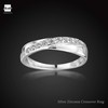 Amberta Women's 925 Sterling Silver Ring Crossover Band with Zirconia