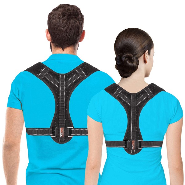 Posture Corrector for Men and Women, Upper Back Brace for Clavicle Support, Adjustable Back Straightener and Providing Pain Relief from Neck, Back & Shoulder, (Universal) (Regular)