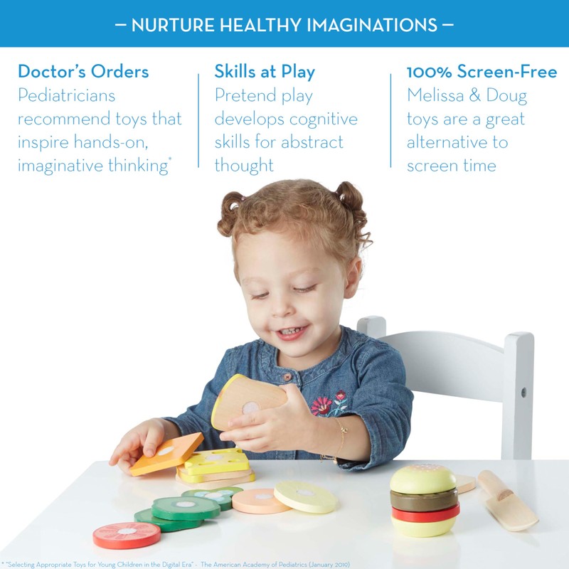 Melissa & Doug Wooden Sandwich-Making Pretend Play Food Set Food