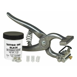 Stone Small Animal Tattoo Kit 5/16" w/ Ear Release Stone #2745 Identification