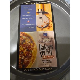 Bakers Secret Non Stick Deap Dish Pizza Pan, 12 Inches, Dark Gray, pkg 2