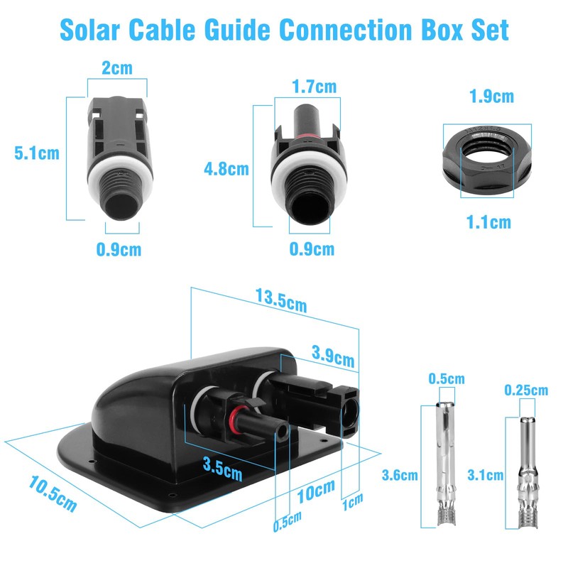 Solar cable guide, roof feed-through solar, roof feed-through, caravan with