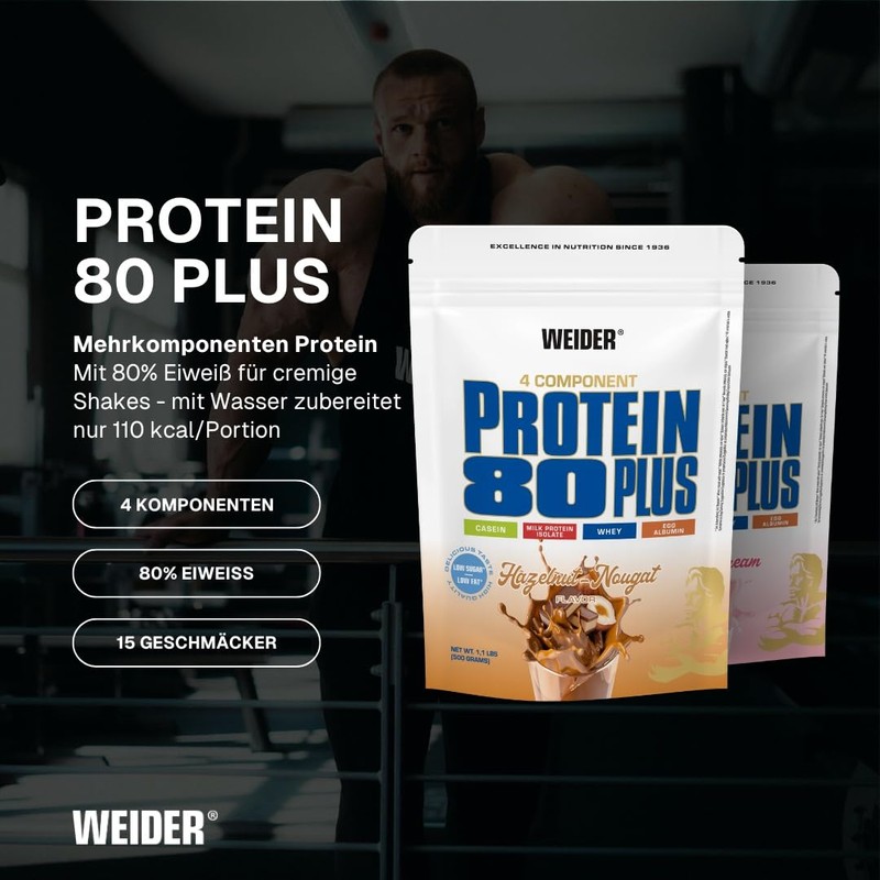 WEIDER Protein 80 Plus Multi-Component Protein Powder for Creamy, Shamelessly