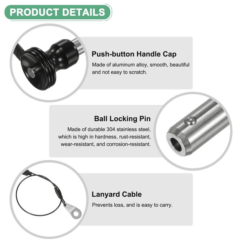 M METERXITY 2Pcs Ball Locking Pins 8mm Dia 15mm Usage