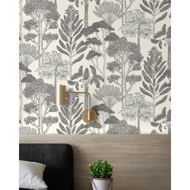 Lativo Forest Vintage Peel and Stick Wallpaper for Bathroom Waterproof Boho Contact Paper for Cabinets/Drawers Tree Self Adhesive Removable Wallpaper for Bedroom Retro Farmhouse Vinyl 17.3inW 590inL