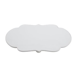 Mud Pie Happy Ceramic Serving Tray, 15" x 7.75", WHITE