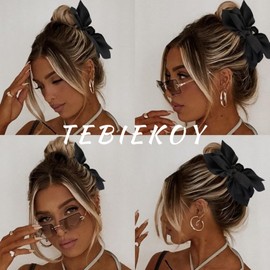 Boho Bandana Hair Claw Clips for Women, 2 Pcs Extra Large Claw Clips for Thick Hair Paisley Hair Clip Bow Knot Adorable Hair Claws Non-slip Fashion Hair Accessories Gift for Women Teen Girls