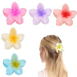 Pack of 5 Flower Hair Clips, Flower Hair Clips, Small Flowers Hair Clips, Lilies, Plastic Flower Hair Clip, Hair Clips, Hair Clips, Women's Hawaiian Hair Claw, Flower Hair Claw Clips for Women