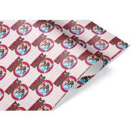 Funny Surfing Santa Thick Gift Wrap, Tropical Surf Theme Wrapping Paper, Merry Christmas Beach Lovers Party Decor (One 20 inch x 30 inch sheet)