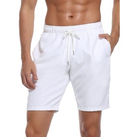 RELLECIGA Men's White Classics Board Shorts Swim Shorts Swim Trunks Size XX-Large