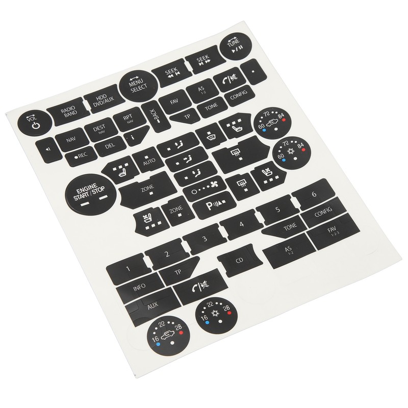 Car Interior Button Repair Decal Set Door Lock Button Decals