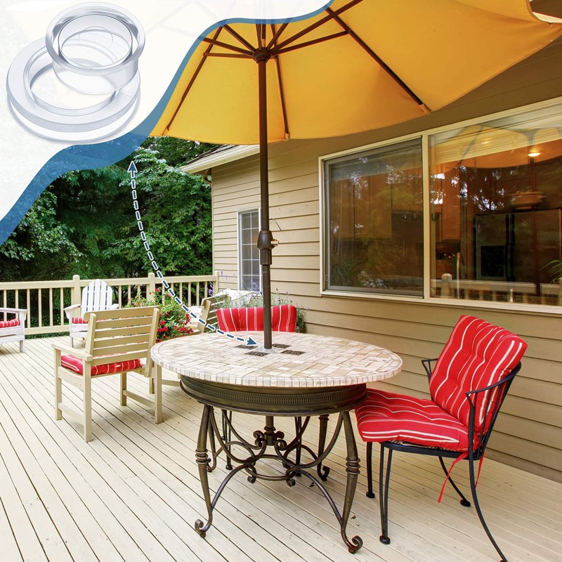 Jetec 2 Inch Patio Table Umbrella Hole Ring with Cap