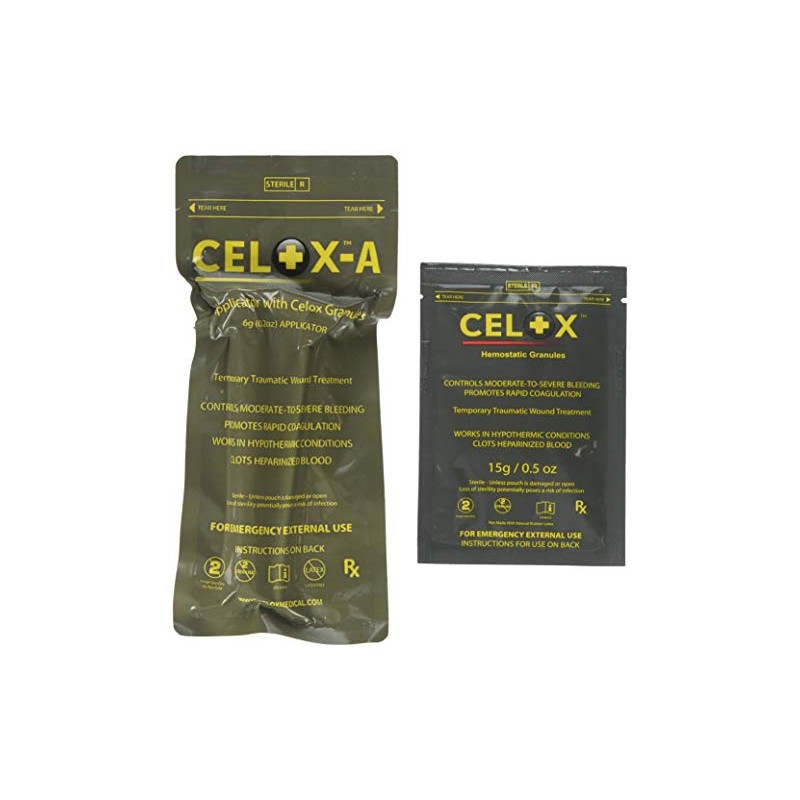 CELOX Emergency Wound Bundle: Blood Clotting Granule Applicator and Plunger