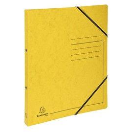 Exacompta 542559E Ring Binder with Elastic Band Made from extra strong Colorspan cardboard, 2 ring mechanism, DIN A4, filing height 14 mm, yellow ring binder