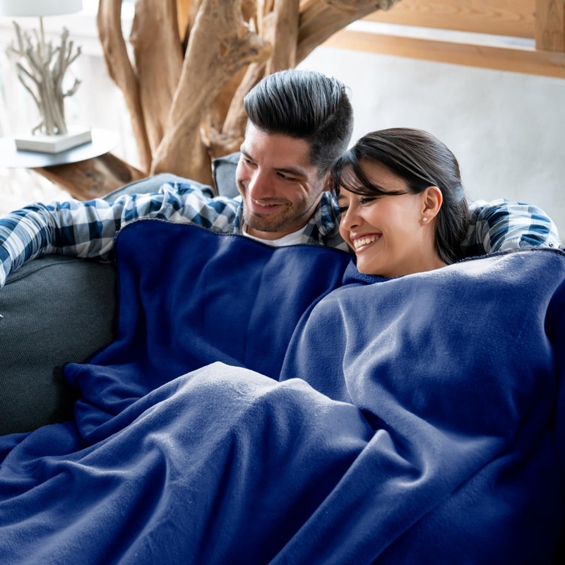 KINGTLE Travel Blanket and Pillow Set, 2-in-1 Blanket with Soft