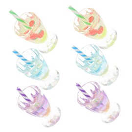 CIYODO Mini Luminous Set 6pcs Miniature Ice Goblet Miniature Pretend Play Toy for Boys and Girls