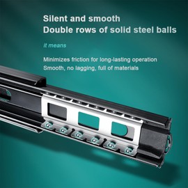 1 Pair Soft Close Drawer Runners Full Extension, Quiet Cushion Damping, Anti-Rust, Easy Clean, Side-Mount, for Kitchen, Bedroom, Living Room Cabinets Door (12 inch(300mm))