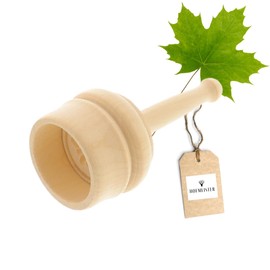 HOFMEISTER® Butter Stamp for 30 g Butter, 5 cm, Edelweiss, Handmade in Germany, Butter Shape for Decorating, Round Puncture Shape, Butter Model Made of Native Maple Wood