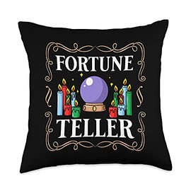 Fortune Telling Paper Cards Crystal Ball Throw Pillow, 18x18, Multicolor