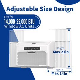 Wintcomfort Window Air Conditioner Side Panel with Adjustable Frame, Adjuatable Window AC Accordion Filler Kit for Window AC Units 14000~22000 Btu, Window AC Insulation Side Panels with Frame