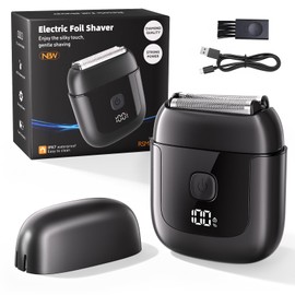 Electric Foil Shavers for Men: Mini Electric Razor with 3 Floating Blades, IPX7 Waterproof Foil Shaver, USB-C Rechargeable Shavers for Men with Travel Lock, Compact Grooming Gift for Home & Travel