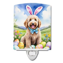 Caroline's Treasures Goldendoodle Easter Egg Hunt Ceramic Night Light Compact, UL-Certified, Ideal for Bedroom, Bathroom, Nursery, Hallway, Kitchen, 6x4x3, Multicolor