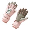 Ski Gloves with Thick Warm Liner Windproof Cartoon Print Hand