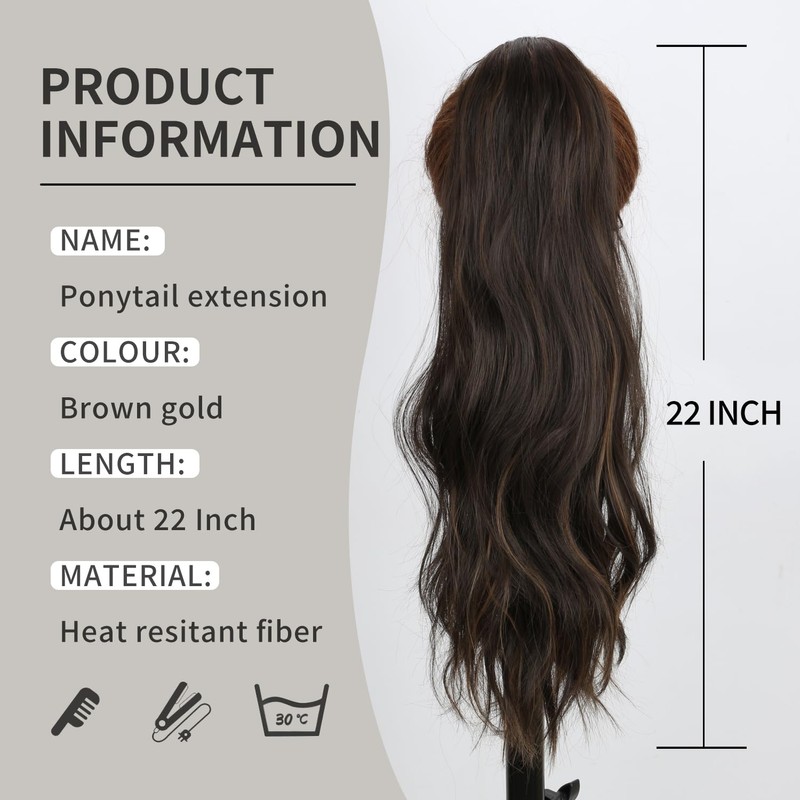 Imierfa Curly Ponytail Extension for Black Women - 22 Inch