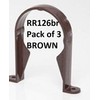 3 (Three) X RR126br Brown POLYPIPE Stand Off Pipe Clip/Saddle Bracket for 68mm Round downpipe