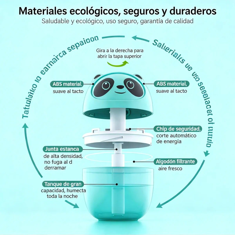 Humidificador Para Bebé Difusor Aromas Sin Ruido Luz