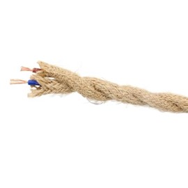 Pangyoo Electrical Wire 250V 2 Core 3 Core Twisted Cable, Vintage Hemp Rope Lamp Cord, Jute Rope Flex Electric Wire for DIY Retro Light Bar Decor Lamps(Color:2 Core,Size:3m)