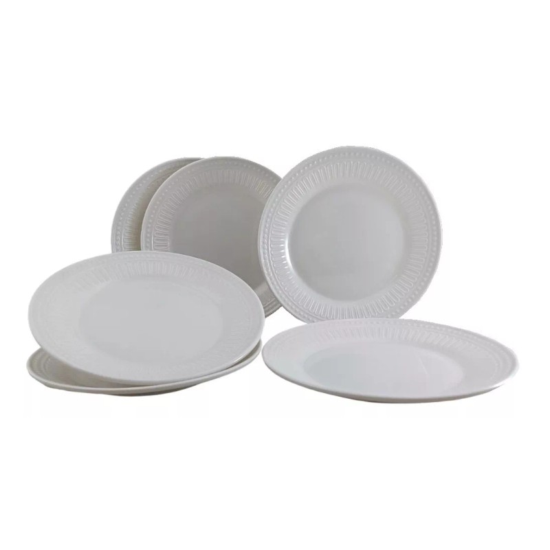 Anforama Juego De 6 Platos Trinche Elegantes Melamina Brillante Albar