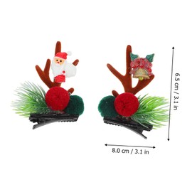 FOMIYES 2pcs Christmas Antlers Hairpins Cute Festival Barrettes for Women and Girls Deer Horn Hair Clips Party Headpiece Accessories for Holiday Celebrations