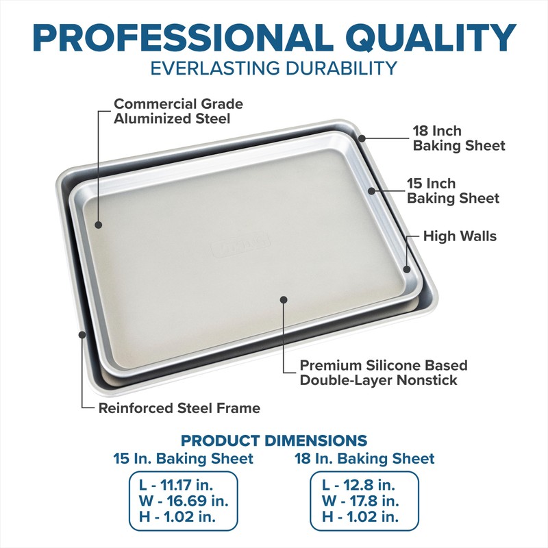 Viking Premium 2-Piece Nonstick Baking Sheet Pan Set, Made without