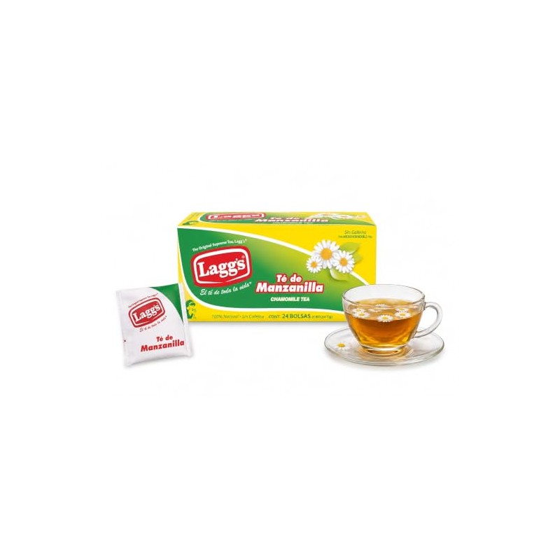 LAGG'S - Té de Manzanilla, Infusión Natural, Sin Cafeína, 24