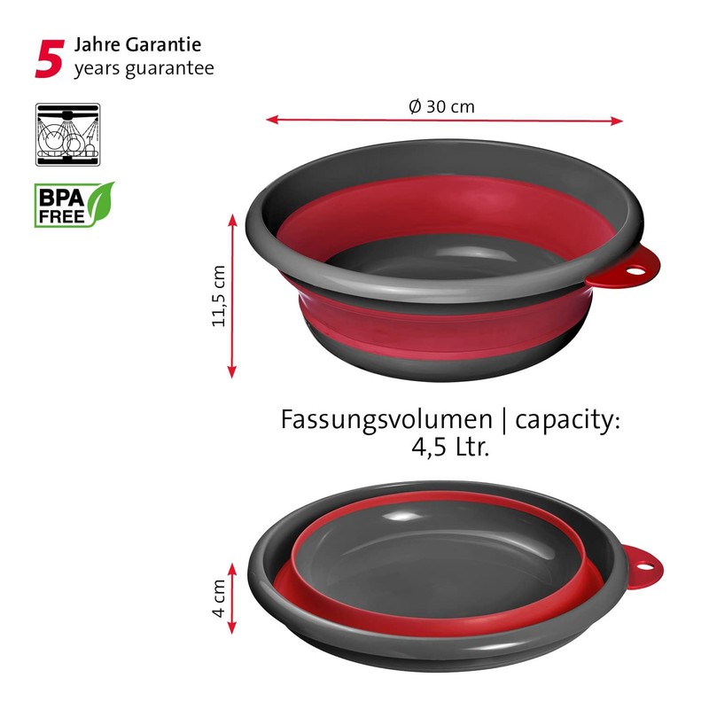 Westmark 21312270 Foldable Washing Up Bowl with Hanging Device Capacity