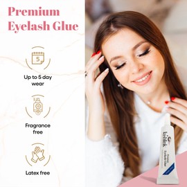 Lashlink Lash Glue – 3 in 1 Pack with Clear, Black & White Adhesive Eye Lash Glue – Waterproof, Long-Lasting False Lash Glue for Strip Lashes & Extensions – Gentle, Latex-Free, Fast-Drying Lash