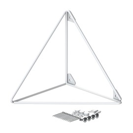 Heian Shindo LABRICO WPW-66 Wall Shelf, Triangle Frame, Medium, Shelf Bracket, Mounting with Gypsum Board Pins or Screws, White
