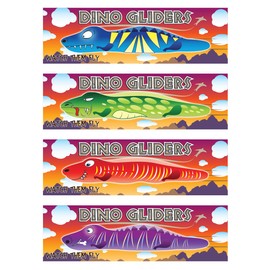 HENBRANDT 6 x Polystyrene Aeroplane Dinosaur Gliders Dinosaur 17 cm