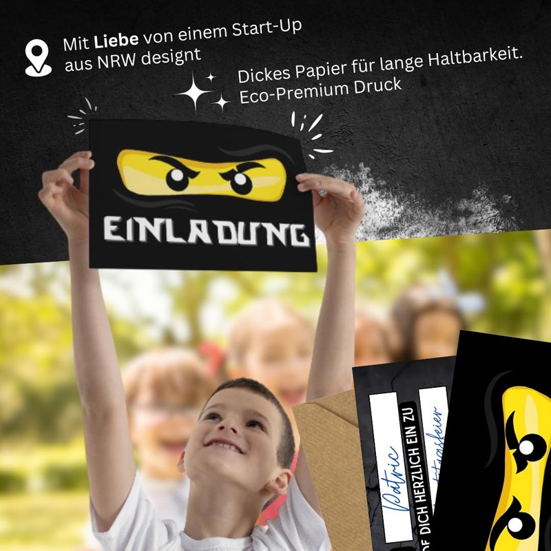 ZETTMANN® 24 Premium Invitation Cards for Children's Birthday Boys, Set